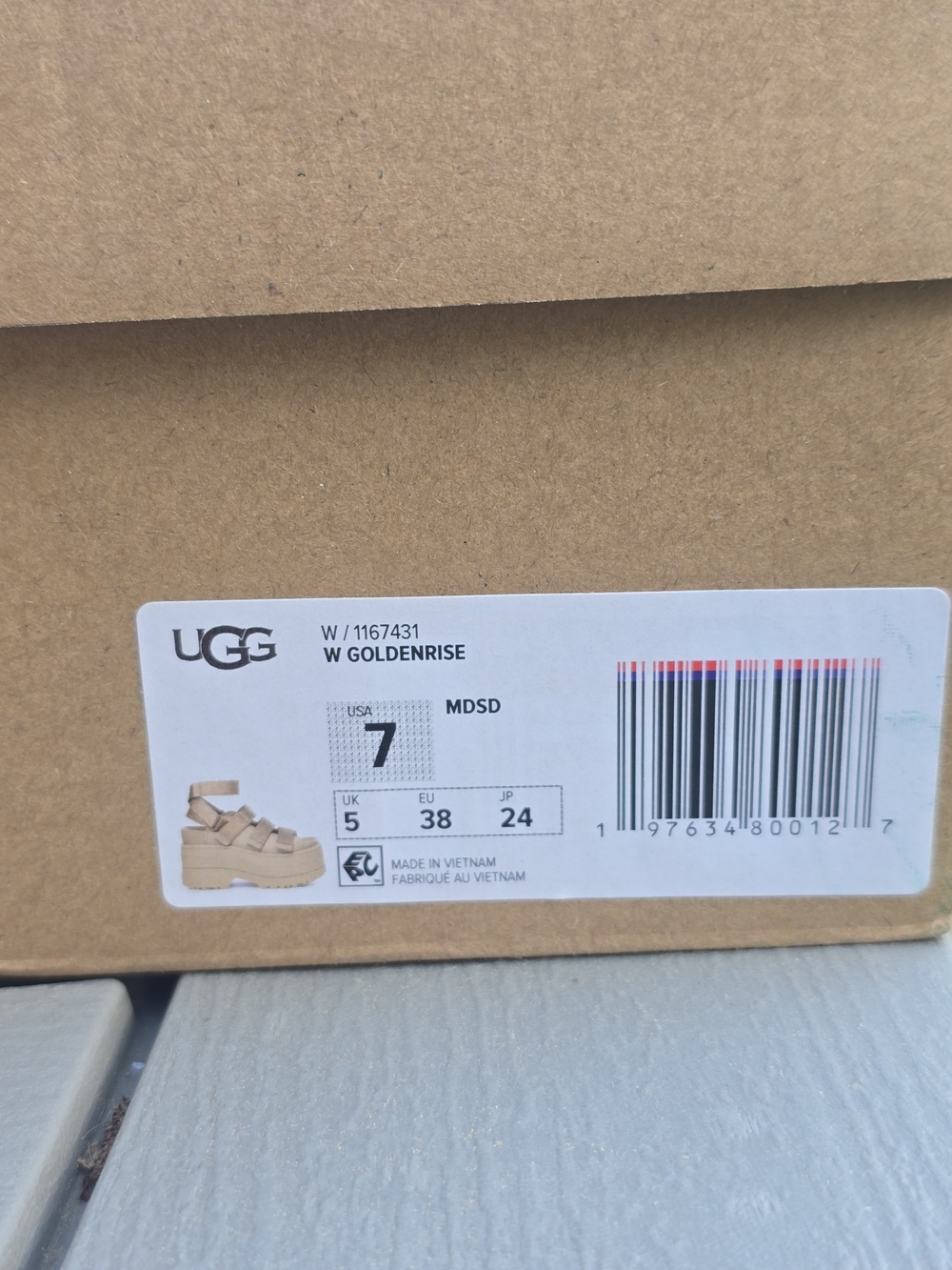 UGG Goldenrise Platform Sandals - Mustard Seed - Picture 5 of 8